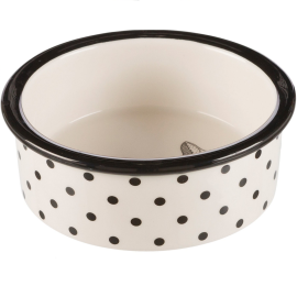Castron Ceramic Alb Negru Pentru Pisici, 0.30L