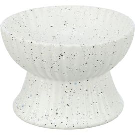 Castron Ceramic Inaltat Pentru Caini de Talie Mica sau Pisici, Alb, 200ml | 13cm