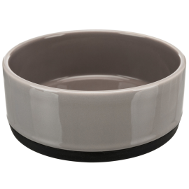 Castron Ceramic Pentru Caini, Antiderapant, Taupe, 750ml | Diametru 16cm