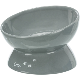 Castron Ceramic XXL Pentru Pisici, Gri, 350ml | 17cm