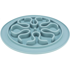 Castron Plat, din Silicon, Pentru Hranire Lenta Caini, 24cm
