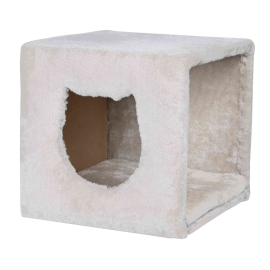 Casuta Pentru Pisici, Lemn Captusit cu Plus, 33x33x37cm