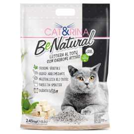 CAT&RINA BeNatural, Asternut igienic Vegetal (Tofu si Carbune Activ) Pentru Litiera Pisici, 5.5L