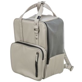 CityStyle Rucsac Pentru Transport Caini, Maxim 8kg, Piele Ecologica Gri, 30x20x40cm