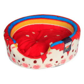 Culcus Rotund Pentru Caini si Pisici, Plus, Culori Mixte, Saltea Detasabila, 37cm