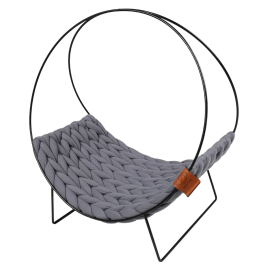 D&D QUINCY Culcus Pisici Pe Suport Metalic, Gri Antracit, 46x34x51cm