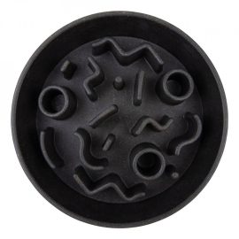 DISTRICT 70 BAMBOO Slow Feeder Dark Grey, Castron Hranire Lenta Caini, din Bambus, 28cm | 2500ml