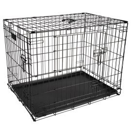 DISTRICT 70 Cusca Metalica Pliabila Pentru Caini, 2 Usi Acces, Marime XXL, 120x73x84cm