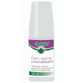 DR. SEIDEL Deo Spray cu Clohexidina, Pentru Igiena Orala la Caini si Pisici, 50ml