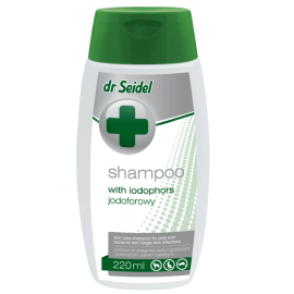 Dr SEIDEL Sampon Dermatologic Calmant, cu Iodofor, Pentru Caini si Pisici cu Piele Sensibila, Iritata, 220ml