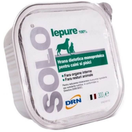 SOLO DRN, cu Iepure, Hrana  Umeda Dietetica Monoproteica Pentru Caini si Pisici, 300g
