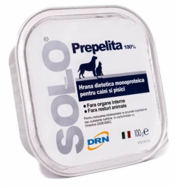 SOLO DRN, cu Prepelita, Hrana  Umeda Dietetica Monoproteica Pentru Caini si Pisici, 100g