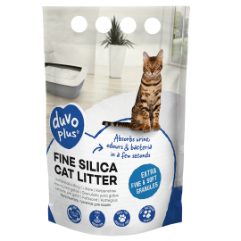 DUVO Plus Silica Cat Liter, Asternut Igienic Litiera Pisici, Silicat cu Granule Fine (0.5-1.5mm), 5L
