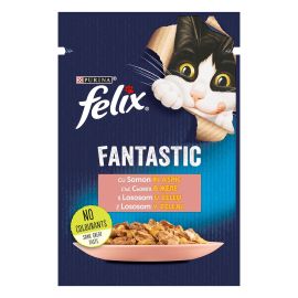 FELIX Fantastic, cu Somon in Aspic, Plic Hrana Umeda Pentru Pisici Adulte, 85g