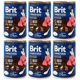 BRIT PREMIUM By Nature, Vita si Burta de Vita, Set Conserve Hrana Umeda Caine (pate) 6x400g