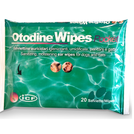 ICF OTODINE Wipes, Servetele Umede cu Clorhexidina Pentru Curatarea Urechilor la Caini si Pisici 20buc