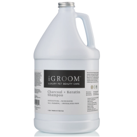 iGROOM Charcoal + Keratin, Sampon Profesional Pentru Curatare Intensa, Detoxifiere si Hidratare Orice Tip de Blana 3.8L