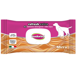 INODORINA Refresh Extra, Servetele Umede Pentru Caini si Pisici, Parfum de Mir Oriental, 40buc