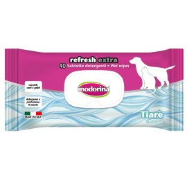 INODORINA Refresh Extra, Servetele Umede Pentru Caini si Pisici, Parfum Floral, 40buc