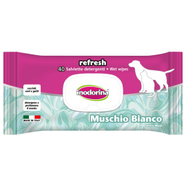 INODORINA Refresh, Servetele Umede Pentru Caini si Pisici, Parfum de Aloe Vera, 40buc