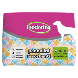 INODORINA Scutece Absorbante Pentru Caini, Femele, Marime M 5-10kg, 12buc