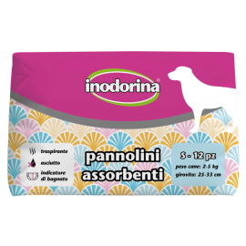 INODORINA Scutece Absorbante Pentru Caini, Femele, Marime S 2-5kg, 12buc