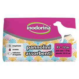 INODORINA Scutece Absorbante Pentru Caini, Femele, Marime XS 1-2kg, 12buc
