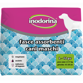 INODORINA Scutece Pentru Caini Mascului, Marime L, Circumferinta Abdomen 43-58cm