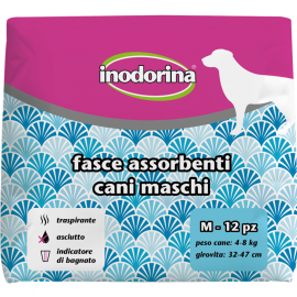 INODORINA Scutece Pentru Caini Mascului, Marime M, Circumferinta Abdomen 32-47cm