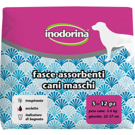 INODORINA Scutece Pentru Caini Mascului, Marime S, Circumferinta Abdomen 22-37cm