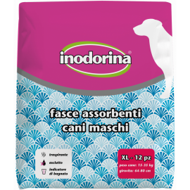 INODORINA Scutece Pentru Caini Mascului, Marime XL, Circumferinta Abdomen 64-80cm
