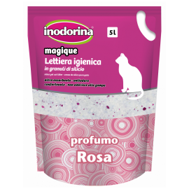 INODORINA Silicat Pentru Litiera Pisicii, Parfum de Trandafiri, 5L | 2.5kg