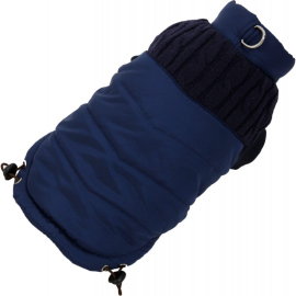 Jacheta Captusita Pentru Caini MON PETIT AMI Blue, Marime L, Lungime Spate 40cm