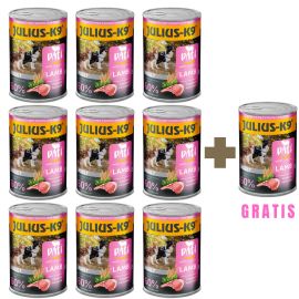JULIUS K9 DOG, Set 9+1 GRATIS Conserve Hrana Umeda Pentru Caini, Pate cu Miel, 400g