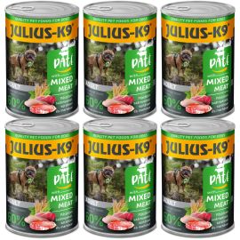 JULIUS K9 DOG, Set Conserve Hrana Umeda Pentru Caini, Pate cu Mix de Carne, 6x400g