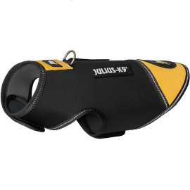  JULIUS K9, Vesta din Neopren Pentru Caini, Galben, Marimea S, Lungime Spate 40cm