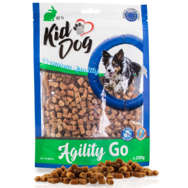 KIDDOG Agility Go – Mini Rulouri cu Iepure pentru Câini, Fără Cereale, Ideal pentru Dresaj, 250g