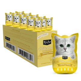 KIT CAT Petit Pouch, Bax Plicuri Hrana Umeda Pentru Pisici, Pui si Somon in Aspic, 24x70g