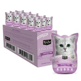 KIT CAT Petit Pouch, Bax Plicuri Hrana Umeda Pentru Pisici, Pui si Ton in Aspic, 24x70g