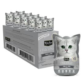 KIT CAT Petit Pouch, Bax Plicuri Hrana Umeda Pentru Pisici, Ton si Macrou in Aspic, 24x70g