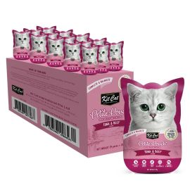 KIT CAT Petit Pouch, Bax Plicuri Hrana Umeda Pentru Pisici, Ton si Vita in Aspic, 24x70g