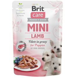 BRIT CARE MINI Puppy, Miel, Plic Hrana Umeda Fara Cereale, Caine Junior (fillet carne in sos) 85g