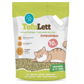LEO PET TofuLett Asternut Igienic Ecologic, cu Tofu si Aroma de Ceai Verde, Pentru Litiera Pisici, 6L