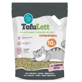 LEO PET TofuLett Asternut igienic Ecologic, cu Tofu si Carbune Activ, Pentru Litiera Pisici, 6L