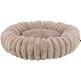 LONNI Culcus Rotund Pentru Caini si Pisici, Plus Maro Pastel, Husa Detasabila, 50cm