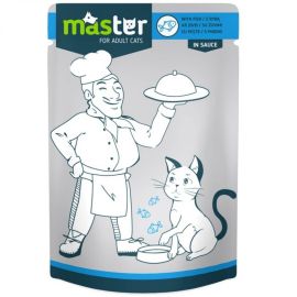 MASTER CAT Plic Hrana Umeda, cu Peste in Sos, Pentru Pisici Adulte, 80g