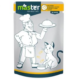 MASTER CAT Plic Hrana Umeda, cu Pui in Sos, Pentru Pisici Adulte, 80g