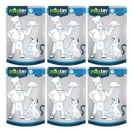 MASTER CAT Plicuri Hrana Umeda, cu Peste in Sos, Pentru Pisici Adulte, 6x80g