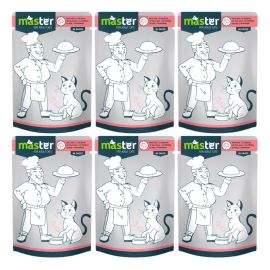 MASTER CAT Plicuri Hrana Umeda, cu Vitel in Sos, Pentru Pisici Adulte, 6x80g
