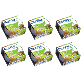 MONGE Fruits Cat, cu Pui si Kiwi, Set Conserve Hrana Umeda Pentru Pisici Adulte, 6x80g
